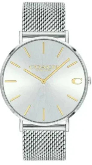 Coach Charles Silver Dial Silver Mesh Bracelet Watch for Men - 14602439 Authentic Buy Shop Now