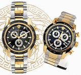 Versace V-Ray Chronograph Black Dial Two Tone Steel Strap Watch For Men - VE2I00421 Authentic Buy Shop Now