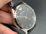 Emporio Armani Classic Quartz Black Dial Black Leather Strap Watch For Men - AR1865 Authentic Buy Shop Now