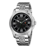 Gucci G Timeless Black Dial Silver Steel Strap Watch For Men - YA126201 Authentic Buy Shop Now