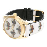 Gucci G Timeless Quartz White Dial White Leather Strap Watch For Women - YA1264109 Authentic Buy Shop Now
