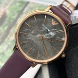 Emporio Armani Quartz Grey Dial Brown Leather Strap Watch For Women - AR11172 Authentic Buy Shop Now