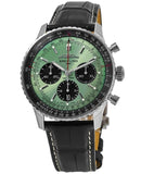 Breitling Navitimer B01 Chronograph 43 Green Dial Black Leather Strap Watch for Men - AB0138241L1P1 Authentic Buy Shop Now
