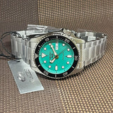 Seiko 5 Sports SKX Midi Automatic Teal Dial Silver Steel Strap Watch For Men - SRPK33K1 Authentic Buy Shop Now