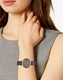 Emporio Armani Quartz Grey Dial Brown Leather Strap Watch For Women - AR11172 Authentic Buy Shop Now