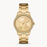 Michael Kors Tibby Three Hand Gold Dial Gold Steel Strap Watch For Women - MK6879 Authentic Buy Shop Now