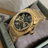 Guess Trend Analog Green Dial Gold Steel Strap Watch For Men - GW0624G2 Authentic Buy Shop Now