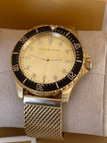 Michael Kors Everest Chronograph Gold Dial Gold Mesh Strap Watch For Men - MK9083 Authentic Buy Shop Now