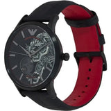 Emporio Armani Meccanico Skeleton Black Dial Black Leather Strap Watch For Men - AR60046 Authentic Buy Shop Now