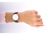Daniel Wellington Classic Sheffield White Dial Black Leather Strap Watch For Women - DW00100076 Authentic Buy Shop Now