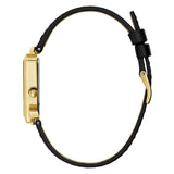 Guess Fame Quartz Gold Dial Black Leather Strap Watch For Women - GW0548L3 Authentic Buy Shop Now