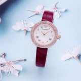 Emporio Armani Rosa Two Hand White Dial Red Leather Strap Watch For Women - AR11357 Authentic Buy Shop Now