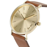 Coach Perry Gold Dial Brown Leather Strap Watch for Women - 14503331 Authentic Buy Shop Now