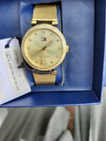 Tommy Hilfiger Lynn Quartz Gold Dial Gold Mesh Bracelet Watch For Women - 1781864 Authentic Buy Shop Now