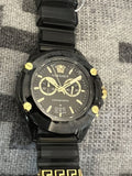 Versace Icon Active Chronograph Gold Dial Black Silicone Strap Watch For Men - VEZ700321 Authentic Buy Shop Now
