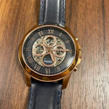 Fossil Grant Automatic Blue Dial Blue Leather Strap Watch for Men - ME3029 Authentic Buy Shop Now