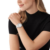 Michael Kors Harlowe Three-Hand Quartz Silver Dial Silver Steel Strap Watch For Women - MK4708 Authentic Buy Shop Now
