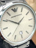 Emporio Armani Renato Quartz Grey Dial Grey Steel Strap Watch For Men - AR11120 Authentic Buy Shop Now
