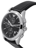 Emporio Armani Paolo Chronograph Black Dial Black Leather Strap Watch For Men - AR11530 Authentic Buy Shop Now