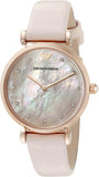 Emporio Armani Gianni T Bar Mother Of Pearl Pink Dial Pink Leather Strap Watch For Women - AR1958 Authentic Buy Shop Now