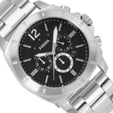 Fossil Machine Chronograph Black Dial Silver Steel Strap Watch for Men - FS4776 Authentic Buy Shop Now