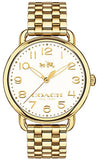 Coach Delancey Classic White Dial Gold Steel Strap Watch for Women - 14502261 Authentic Buy Shop Now