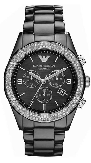 Emporio Armani Ceramica Black Dial Black Ceramic Strap Watch For Men - AR1455 Authentic Buy Shop Now