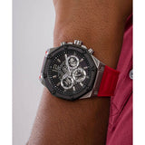 Guess Momentum Black Dial Red Rubber Strap Watch for Men - GW0263G3 Authentic Buy Shop Now