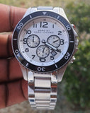 Marc Jacobs Rock Chronograph White Dial Silver Steel Strap Watch for Men - MBM5027 Authentic Buy Shop Now