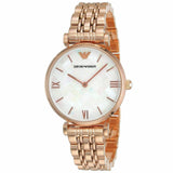 Emporio Armani Mother of Pearl Dial Rose Gold Steel Strap Watch For Women - AR11110 Authentic Buy Shop Now