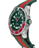 Gucci Dive Quartz Green Dial Two Tone NATO Strap Watch For Men - YA136339 Authentic Buy Shop Now