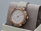 Michael Kors Sidney Chronograph White Dial Beige Leather Strap Watch For Women - MK6949 Authentic Buy Shop Now