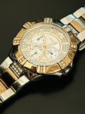 Guess Vista Analog Diamonds Silver Dial Two Tone Steel Strap Watch for Women - W0024L1 Authentic Buy Shop Now