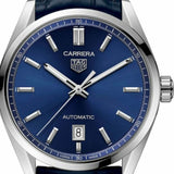 Tag Heuer Carrera Date Blue Dial Blue Leather Strap Watch for Men - WBN2112.FC6504 Authentic Buy Shop Now