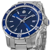 Movado Series 800 Blue Dial Silver Steel Strap Watch For Men - 2600137 Authentic Buy Shop Now