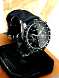 Emporio Armani Mario Chronograph Quartz Black Dial Black Nylon Strap Watch For Men - AR11453 Authentic Buy Shop Now