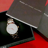 Marc Jacobs Baker Dexter White Dial Rose Gold Steel Strap Watch for Women - MBM3443 Authentic Buy Shop Now