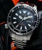 Citizen Promaster 200M Diver Fugu Asian Limited Edition Black Dial Silver Steel Strap Watch For Men - NY0090-86E Authentic Buy Shop Now