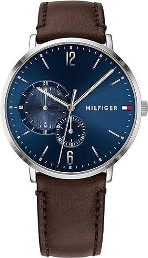 Tommy Hilfiger Cooper Blue Dial Brown Leather Strap Watch for Men - 1791508 Authentic Buy Shop Now