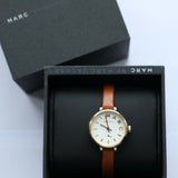 Marc Jacobs Sally White Dial Brown Leather Strap Watch for Women - MBM1351 Authentic Buy Shop Now
