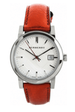 Burberry The City Silver Dial Orange Leather Strap Watch for Women - BU9121 Authentic Buy Shop Now