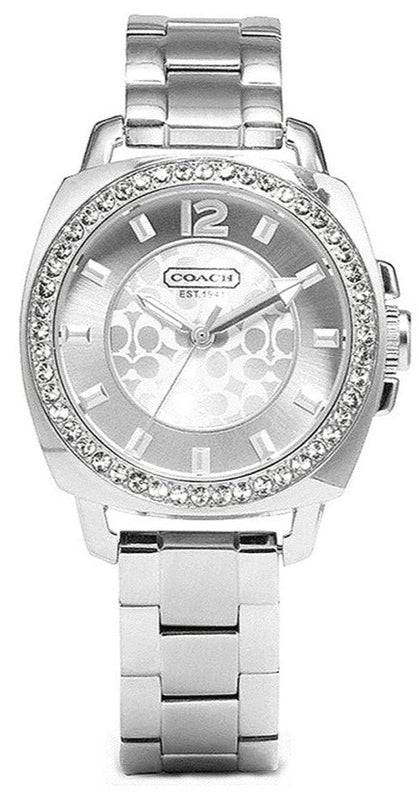 Coach Mini Boyfriend Diamonds Silver Dial Silver Steel Strap Watch for Women - 14501699 Authentic Buy Shop Now