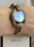 Gucci Horsebit Collection Diamonds Mother of Pearl Dial Silver Steel Strap Watch For Women - YA139505 Authentic Buy Shop Now
