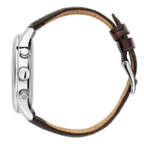 Guess Horizon Chronograph White Dial Brown Leather Strap Watch For Men - W0380G2 Authentic Buy Shop Now