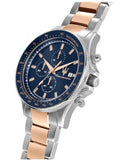 Maserati SFIDA Chronograph Blue Dial Two Tone Steel Strap Watch For Men - R8873640012 Authentic Buy Shop Now
