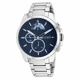 Tommy Hilfiger Decker Quartz Blue Dial Silver Steel Strap Watch for Men - 1791348 Authentic Buy Shop Now
