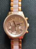 Michael Kors Tibby Chronograph Crystals Rose Gold Dial Rose Gold Steel Strap Watch For Women - MK6826 Authentic Buy Shop Now