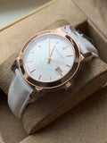 Burberry The City White Dial White Leather Strap Watch for Women - BU9108 Authentic Buy Shop Now