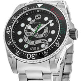 Gucci Dive Snake Black Dial Silver Steel Strap Watch For Men - YA136218 Authentic Buy Shop Now