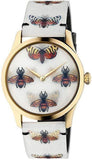 Gucci G Timeless Quartz White Dial White Leather Strap Watch For Women - YA1264109 Authentic Buy Shop Now